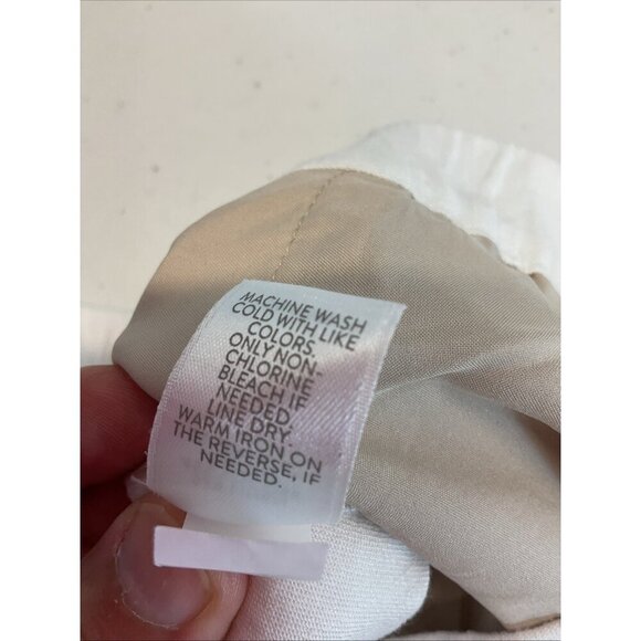 J Jill Linen Blend Capri Pants‎ Elastic Waist Large White Beach Coastal Summer - Picture 9 of 12